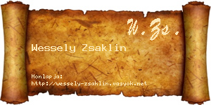 Wessely Zsaklin névjegykártya